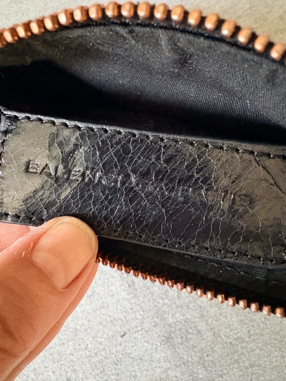 Balenciaga Black Leather Wristlet Clutch with Rose Gold Hardware - Picture 7 of 13